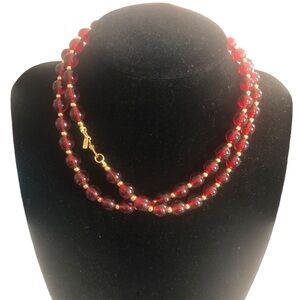 ♦️Monet Vintage Monet Red Beaded Necklace♦️